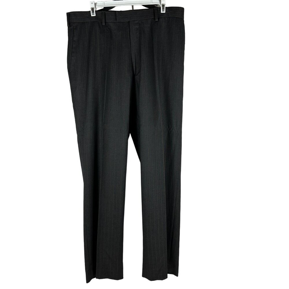 Axist Essentials Mens Dress Pants 36x32 Black Pinstripe Rayon/Polyester